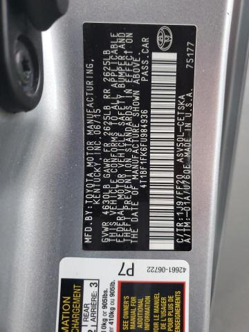 4T1BF1FK6FU984936 - 2015 TOYOTA CAMRY LE SILVER photo 12