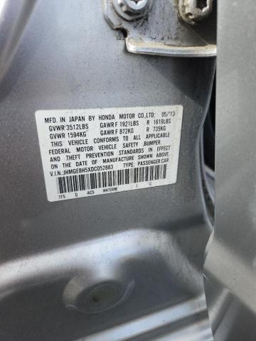 JHMGE8H5XDC052883 - 2013 HONDA FIT SPORT 银色 照片 12