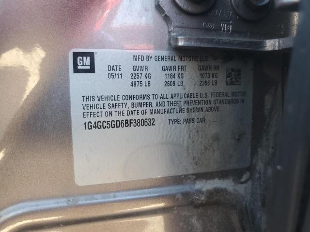 1G4GC5GD6BF380632 - 2011 BUICK LACROSSE CXL BROWN photo 12