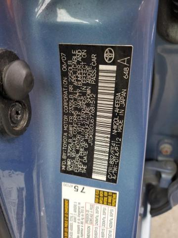 JTDKB20U677681512 - 2007 TOYOTA PRIUS BLUE photo 12