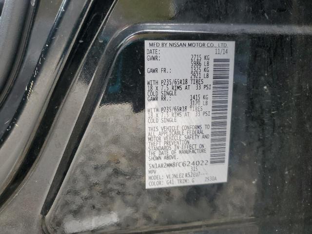 5N1AR2MM8FC624022 - 2015 NISSAN PATHFINDER S BLACK photo 13