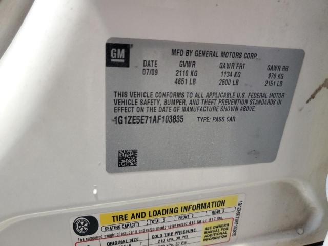 1G1ZE5E71AF103835 - 2010 CHEVROLET MALIBU LTZ Ağ foto 12