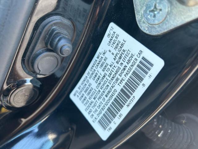 2HGFB2F52CH594370 - 2012 HONDA CIVIC LX BLACK photo 10