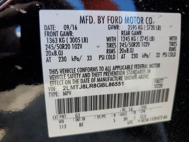 2LMTJ8LR8GBL86551 - 2016 LINCOLN MKX RESERVE Qara foto 14