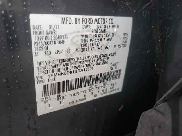 1FMHK8D81BGA13504 - 2011 FORD EXPLORER XLT Qara foto 13