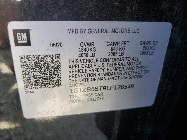 1G1ZB5ST9LF126549 - 2020 CHEVROLET MALIBU LS BLACK photo 12