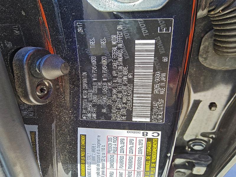 JTEBU5JR8J5493823 - 2018 TOYOTA 4RUNNER SR5/SR5 PREMIUM Czarny zdjęcie 13