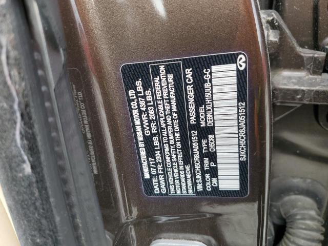 SJKCH5CR8JA051512 - 2018 INFINITI G37 BASE BROWN photo 13