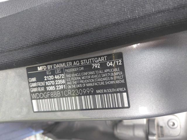 WDDGF8BB1CR230999 - 2012 MERCEDES-BENZ C 300 4MATIC GRAY photo 10