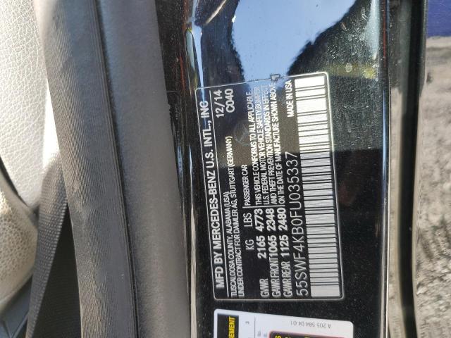 55SWF4KB0FU035337 - 2015 MERCEDES-BENZ C 300 4MATIC BLACK photo 12