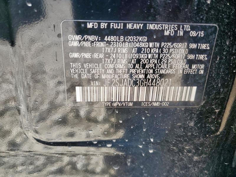 JF2SJADC3GH448021 - 2016 SUBARU FORESTER 2.5I PREMIUM BLACK photo 13