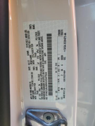 1FMCU9J95HUD47522 - 2017 FORD ESCAPE TITANIUM WHITE photo 12