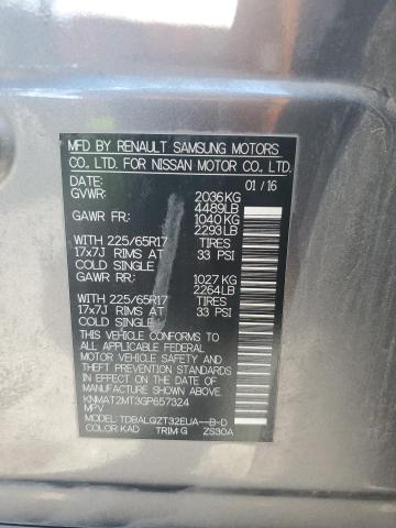 KNMAT2MT3GP657324 - 2016 NISSAN ROGUE S GRAY photo 13