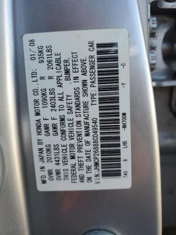 JHMCP26888C049540 - 2008 HONDA ACCORD EXL SILVER photo 13
