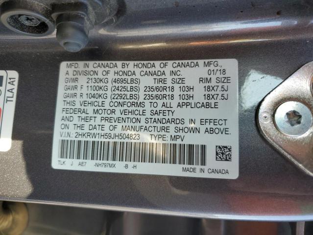 2HKRW1H59JH504823 - 2018 HONDA CR-V EX CHARCOAL photo 14