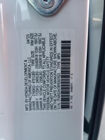 7FARS3H78PE007623 - 2023 HONDA CR-V EXL WHITE photo 14