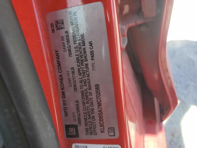 KL8CB6SA7MC702569 - 2021 CHEVROLET SPARK LS წითელი ფოტო 12