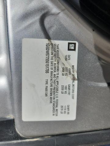 1G6DW677550151786 - 2005 CADILLAC STS SILVER photo 12