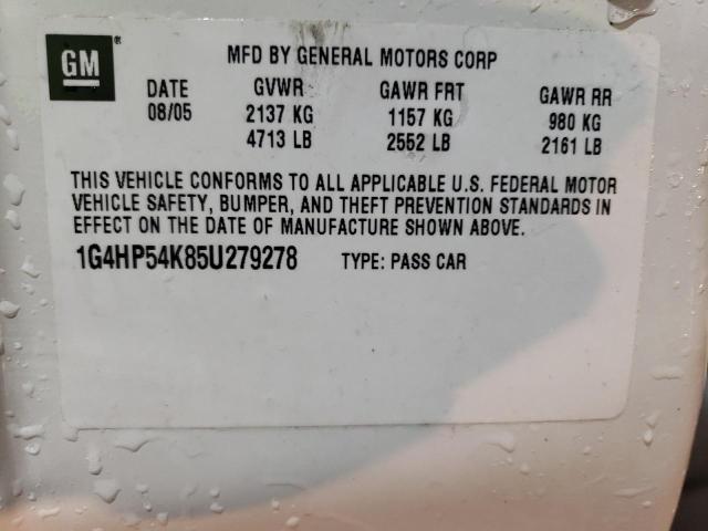 1G4HP54K85U279278 - 2005 BUICK LESABRE CUSTOM 白色 照片 12