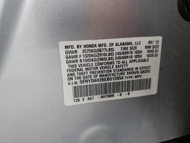 5FRYD4H26EB015954 - 2014 ACURA MDX SILVER photo 13