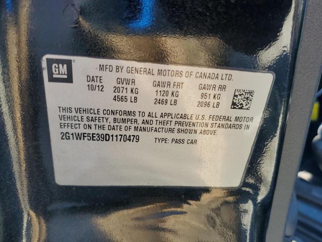 2G1WF5E39D1170479 - 2013 CHEVROLET IMPALA LS შავი ფოტო 13