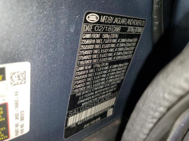 SALGS2SV3JA392313 - 2018 LAND ROVER RANGE ROVE HSE SILVER photo 13