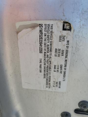 2G1WF52E239412356 - 2003 CHEVROLET IMPALA SILVER photo 13