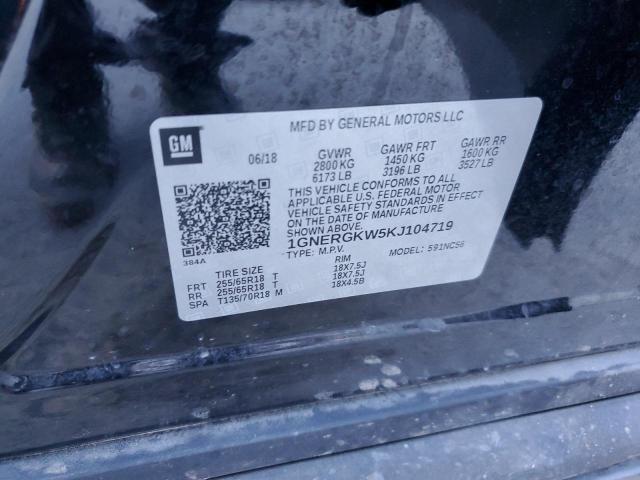 1GNERGKW5KJ104719 - 2019 CHEVROLET TRAVERSE LT Чорний фото 13