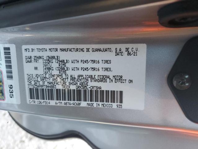3TYSZ5AN9MT044883 - 2021 TOYOTA TACOMA ACCESS CAB ვერცხლისფერი ფოტო 12