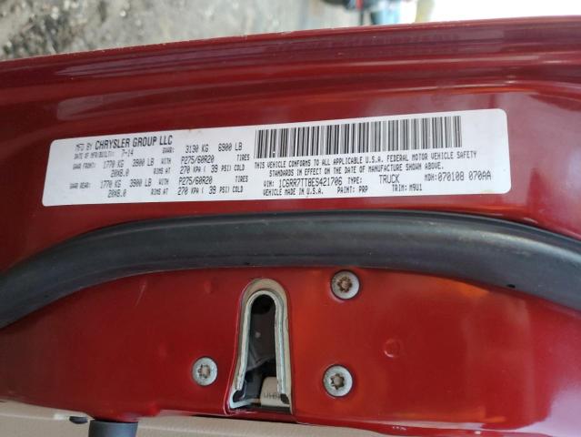 1C6RR7TT8ES421706 - 2014 RAM 1500 SLT RED photo 12