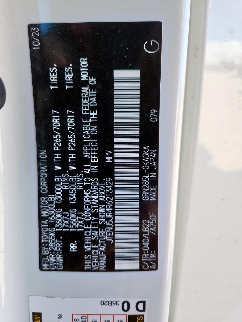 JTENU5JR4R6213429 - 2024 TOYOTA 4RUNNER SR5/SR5 PREMIUM 白色 照片 13