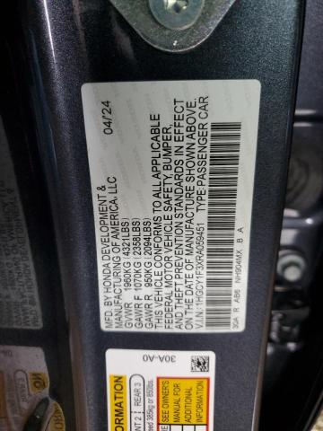 1HGCY1F3XRA059451 - 2024 HONDA ACCORD EX CHARCOAL photo 12