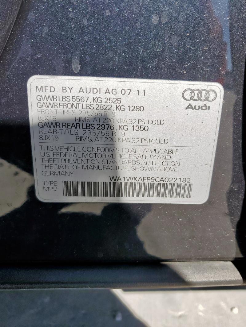 WA1WKAFP9CA022182 - 2012 AUDI Q5 PRESTIGE Գրաֆիտ լուսանկար 13
