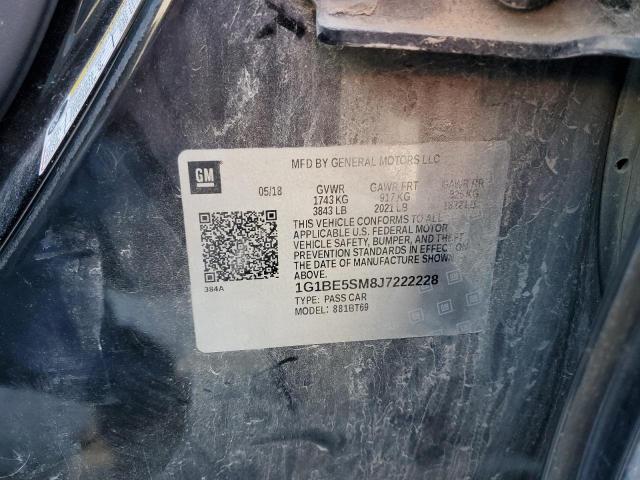 1G1BE5SM8J7222228 - 2018 CHEVROLET CRUZE LT BLACK photo 12