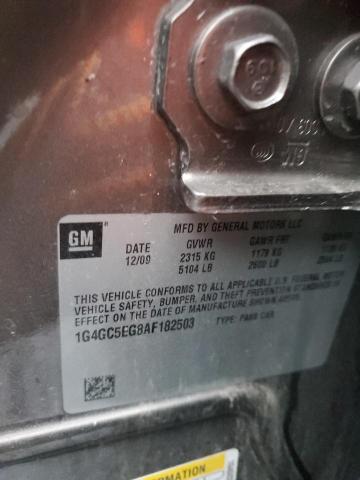 1G4GC5EG8AF182503 - 2010 BUICK LACROSSE CXL GRAY photo 12