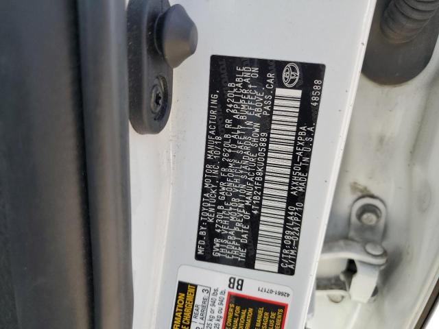 4T1B21FB8KU005889 - 2019 TOYOTA AVALON XLE 白色 照片 12