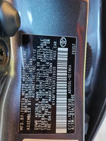 4T4BF1FK5DR328939 - 2013 TOYOTA CAMRY L 灰色 照片 13