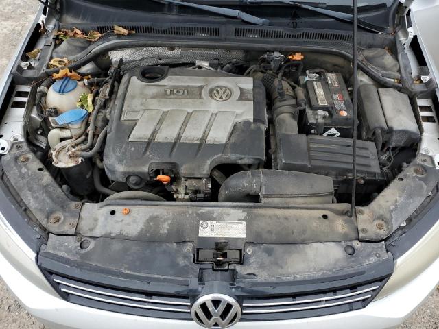 3VWDL7AJ0CM032230 - 2012 VOLKSWAGEN JETTA TDI SILVER photo 11