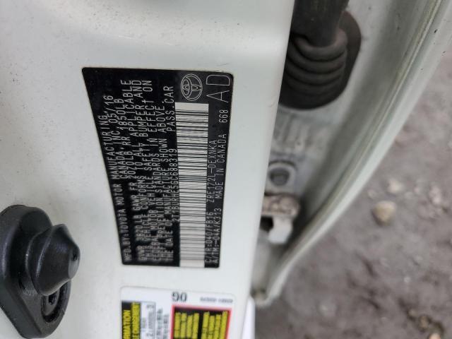 2T1BURHE5GC688319 - 2016 TOYOTA COROLLA L WHITE photo 12