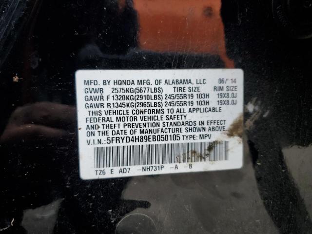 5FRYD4H89EB050105 - 2014 ACURA MDX ADVANCE BLACK photo 13