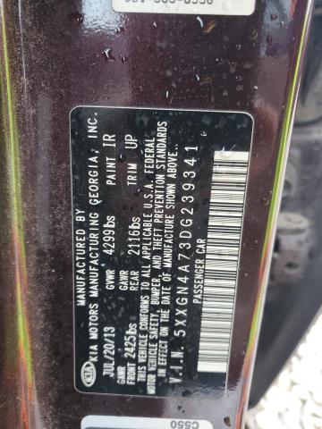 5XXGN4A73DG239341 - 2013 KIA OPTIMA EX BURGUNDY photo 12