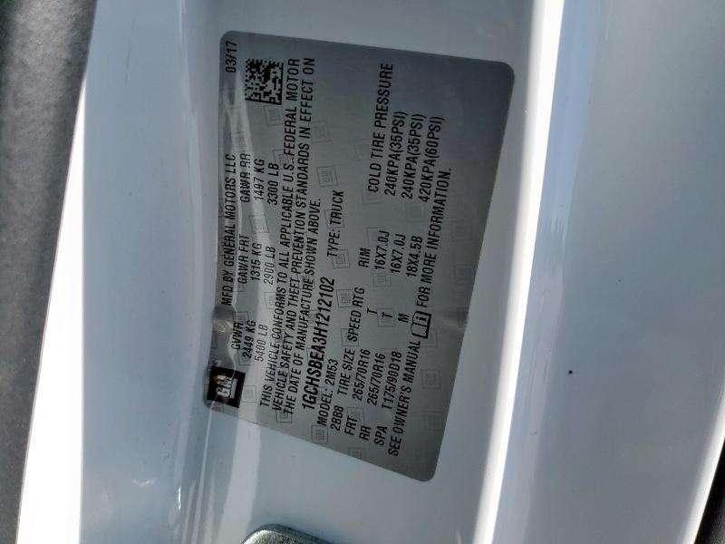 1GCHSBEA3H1212102 - 2017 CHEVROLET COLORADO WHITE photo 12