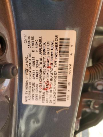 2HGFC2F77HH522327 - 2017 HONDA CIVIC EX GRAY photo 12