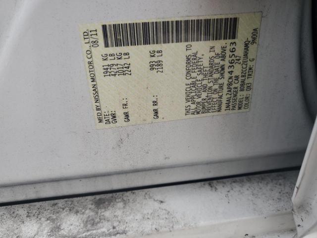 1N4AL2AP8CN436563 - 2012 NISSAN ALTIMA BASE WHITE photo 12