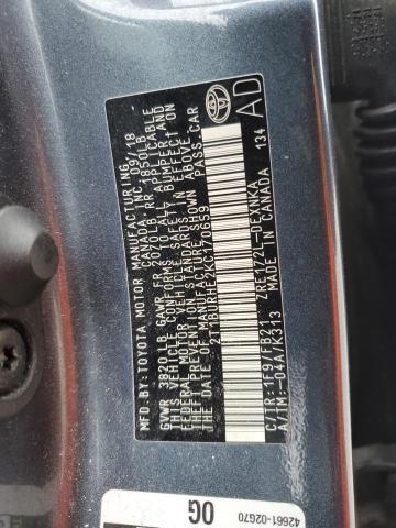 2T1BURHE2KC170659 - 2019 TOYOTA COROLLA L Mavi foto 12