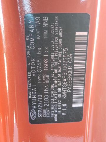 KMHTG6AF5LU026875 - 2020 HYUNDAI VELOSTER BASE Помаранчевий фото 13