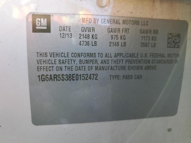 1G6AR5S38E0152472 - 2014 CADILLAC CTS LUXURY COLLECTION 白色 照片 12