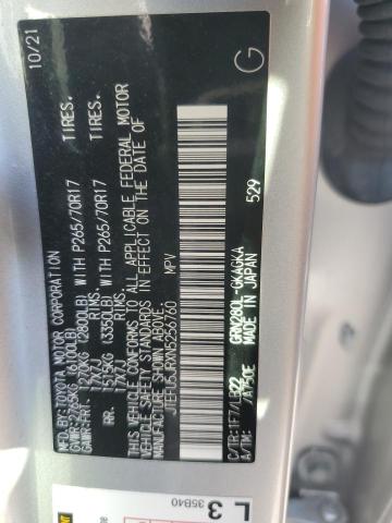 JTEFU5JRXN5256760 - 2022 TOYOTA 4RUNNER SR5 银色 照片 13