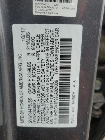 1HGCV1F99JA024336 - 2018 HONDA ACCORD TOURING 石墨色 照片 12