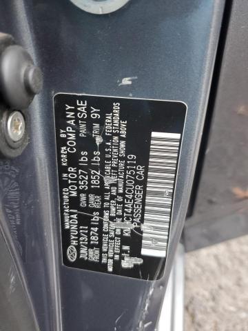 KMHCT4AE4CU075119 - 2012 HYUNDAI ACCENT GLS CHARCOAL photo 12